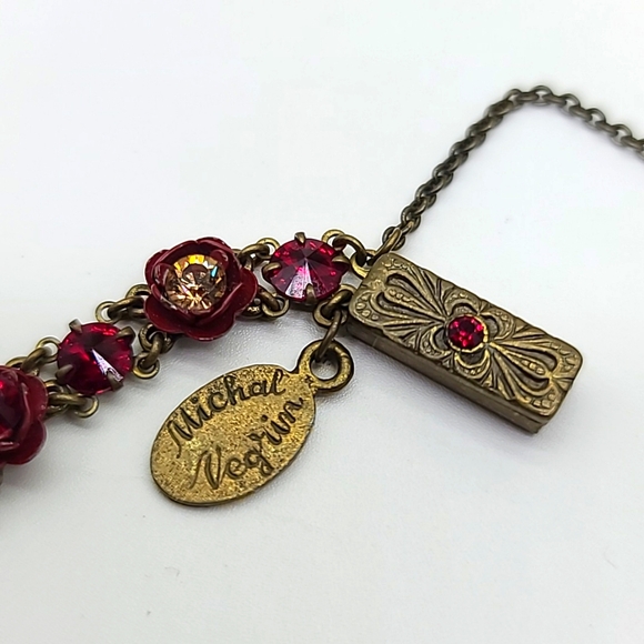 Michael Negrin "ROSE BOUQUET" Vint Sculpted Roses w Crystal Centers Bracelet 🥀 - Picture 5 of 11